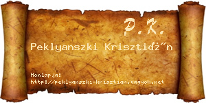 Peklyanszki Krisztián névjegykártya